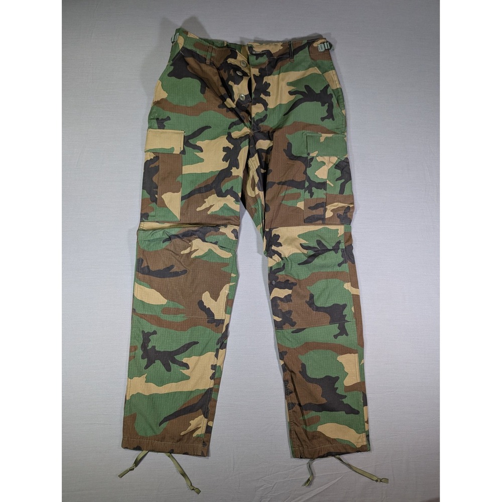Military Issue Woodland Camo BDU Trousers Medium Long 8415-01-084-1717 Ripstop